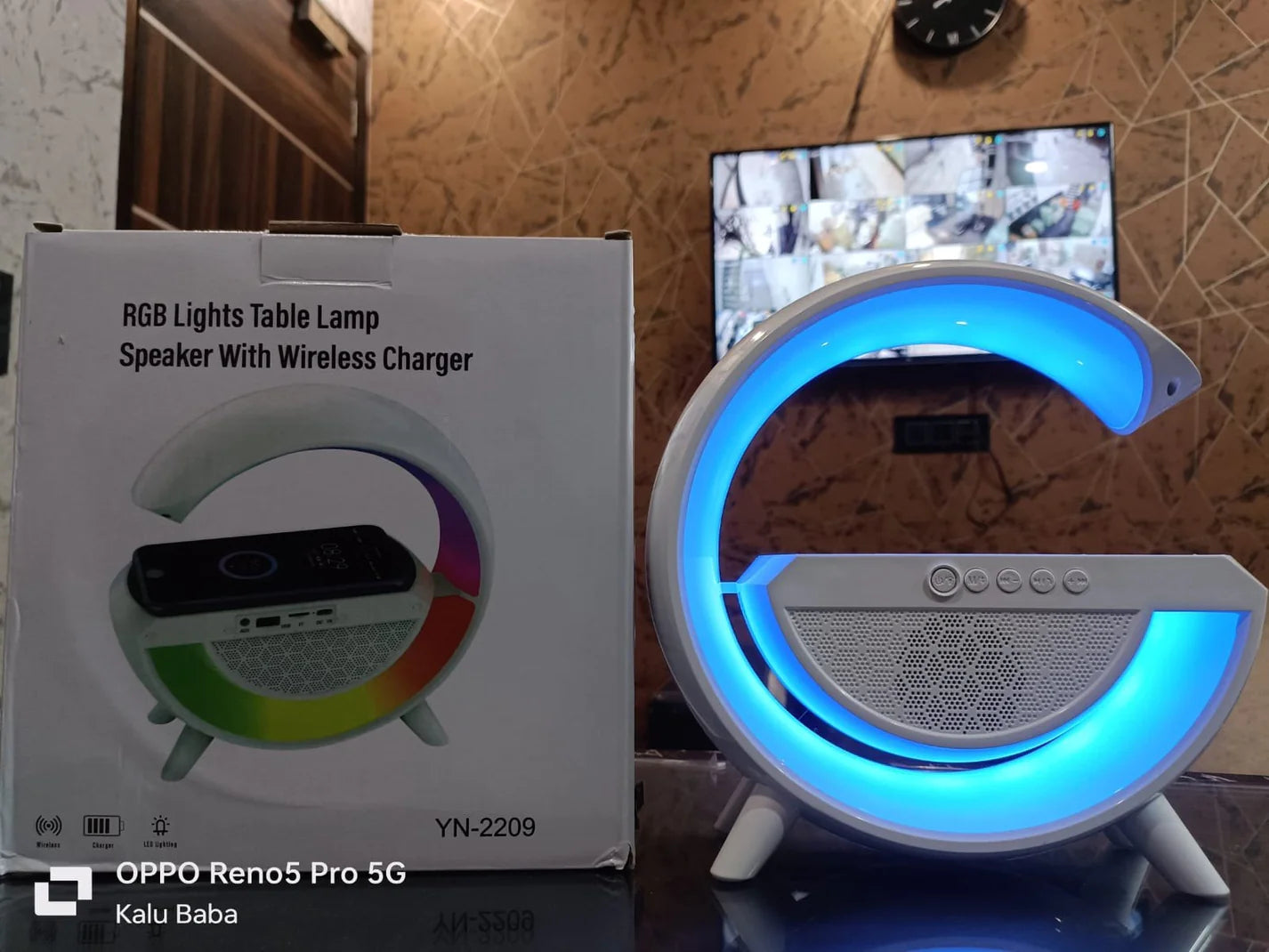 G Shaped RGB Light Table Lamp With Wireless Charger